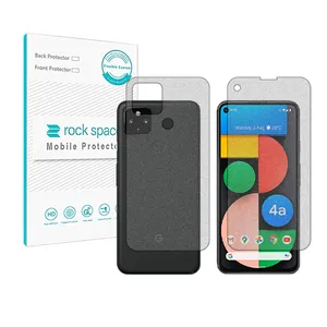  Rockspace HyMTT model Matte screen protector suitable for Google Pixel 4a 5g mobile phone along with the back of the phone