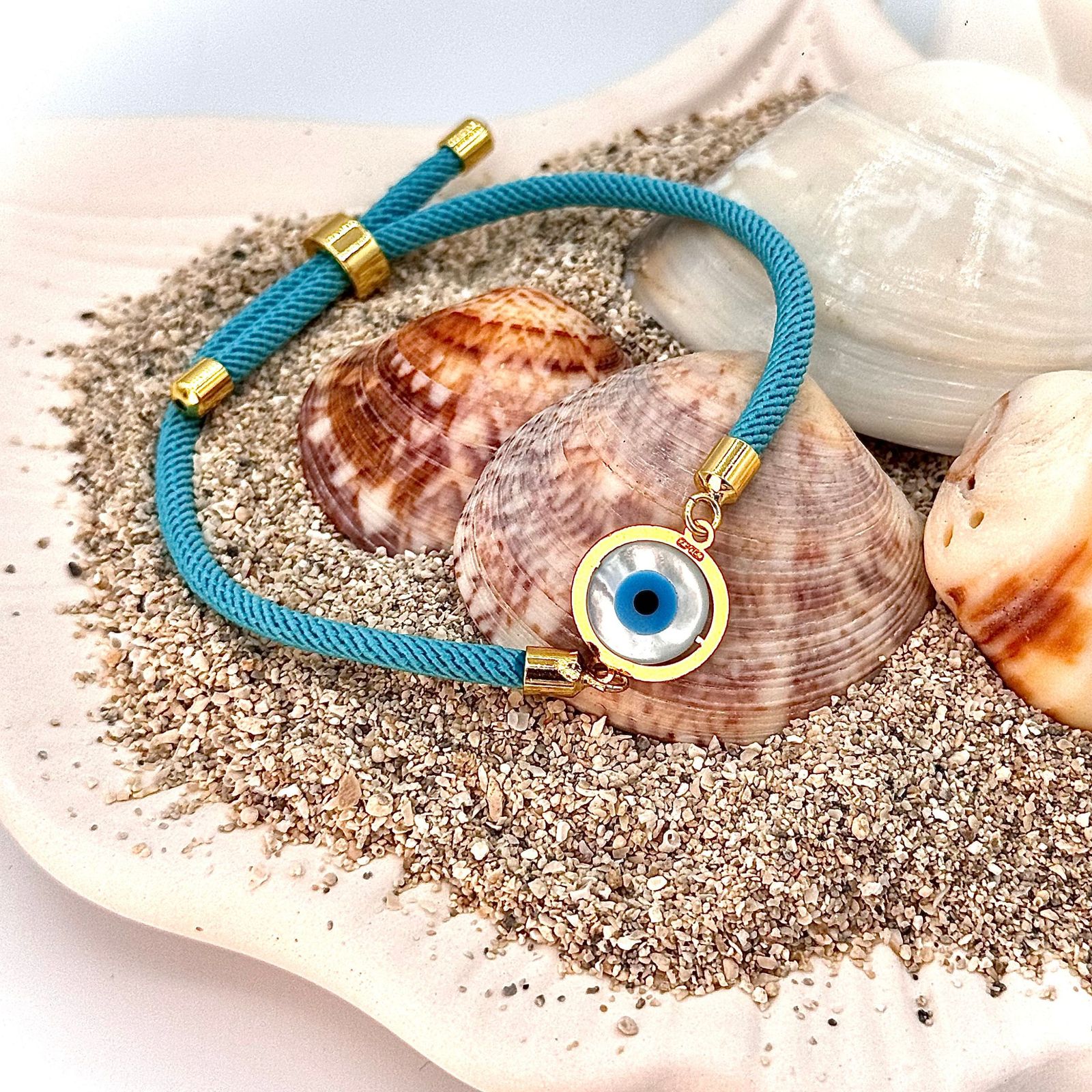 دستبند طلا 18 عیار زنانه ناریا مدل چشم نظر -  - 2