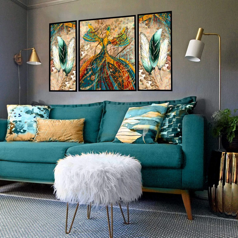 تابلو بکلیت طرح مدرن دیجیتال آرت مدل B-2870 مجموعه 3 عددی