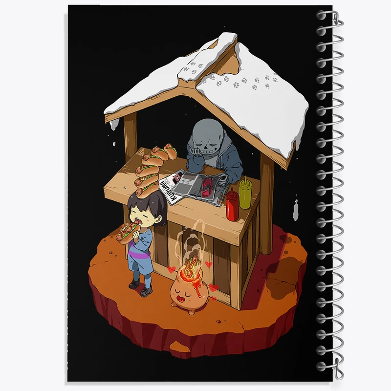 دفتر ژورنال نویسی 50 برگ خندالو مدل نقطه ای طرح بازی آندرتیل (Undertale) کد 31734