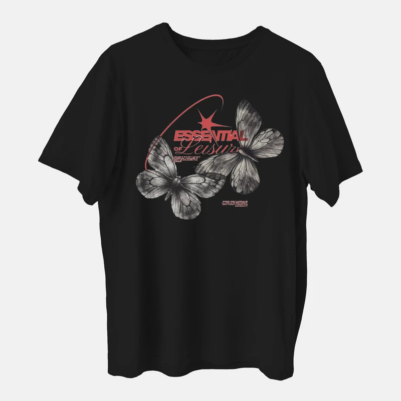 تی شرت آستین کوتاه زنانه مدل پروانه butterfly z395