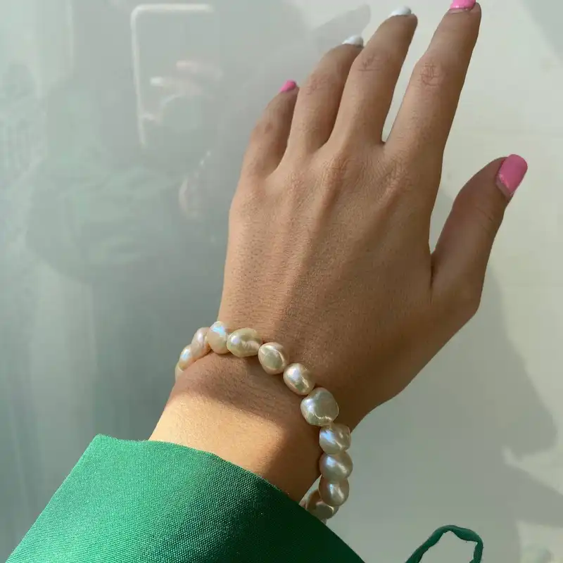 نیم ست نقره زنانه مدل مروارید طبیعی کد MO0024K