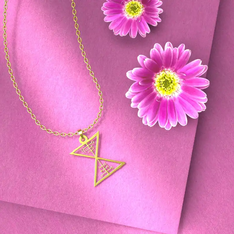 گردنبند طلا 18 عیار زنانه مدوپد مدل هندسی کد D2-1-1171