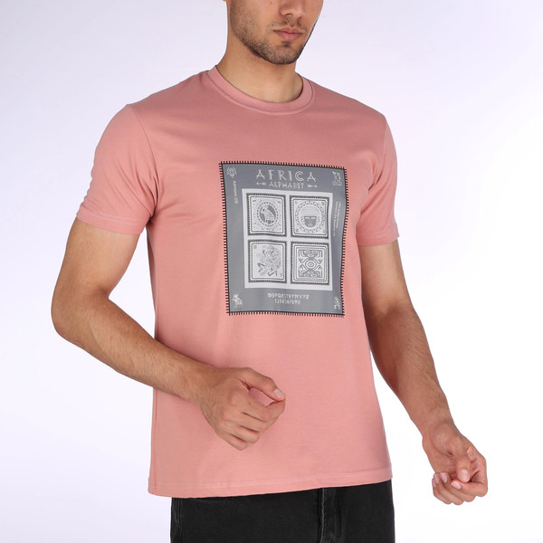 تی‌شرت آستین کوتاه مردانه مدل M117 رنگ صورتی