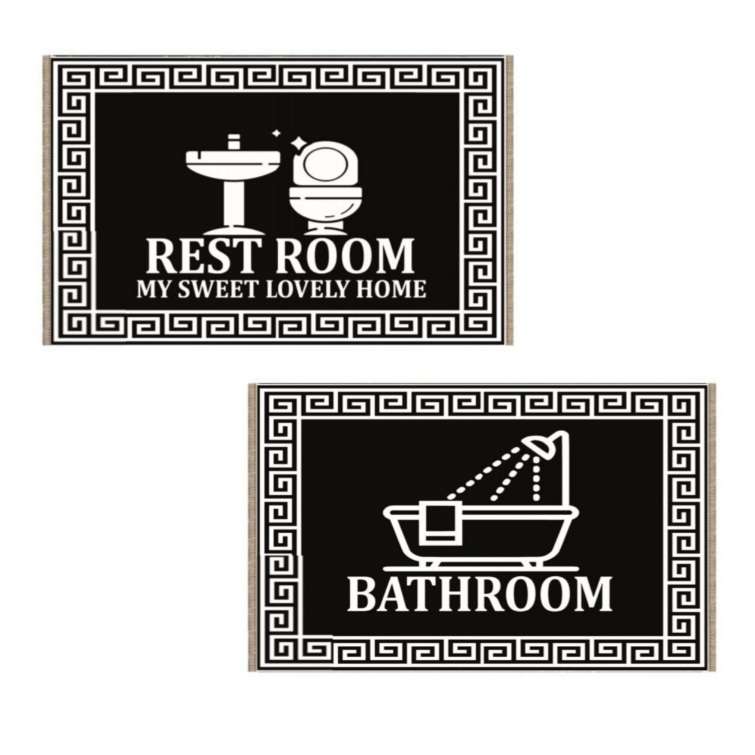 پادری طرح حمام وسرویس بهداشتی کد 45 سایز 50×80 سانتیمتر مجموعه دوعددی