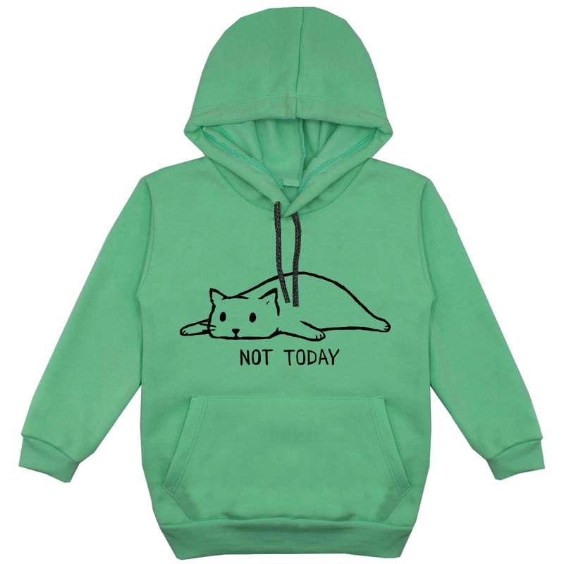 هودی دخترانه مدل F151 NOT TODAY رنگ سبز
