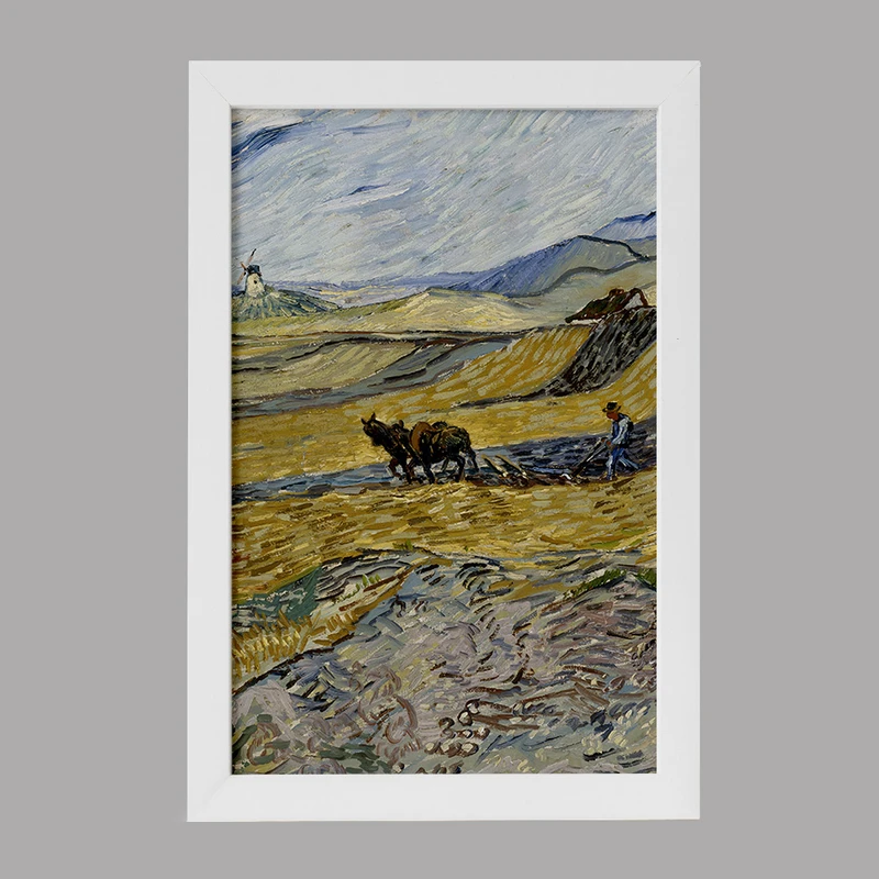 تابلو خندالو مدل شخم زدن مزرعه ونسان ونگوگ (Van Gogh) کد 36789