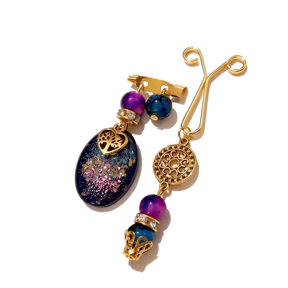 ست گیره روسری و سنجاق سینه زنانه مدل PM054