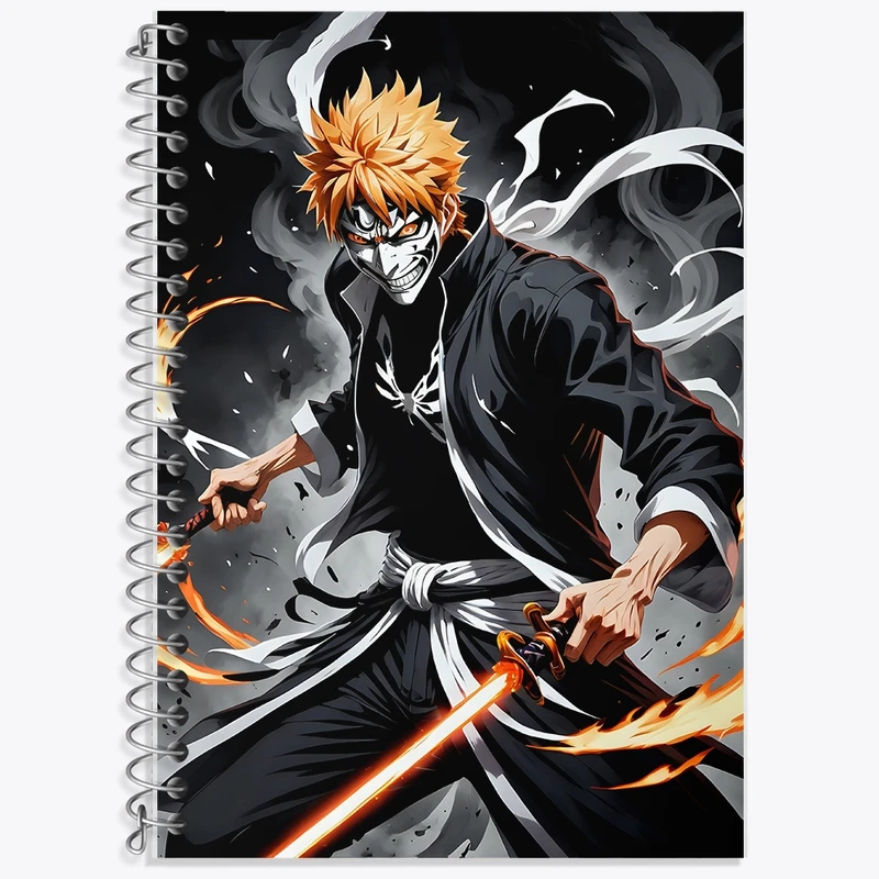 دفتر زبان 50 برگ خندالو مدل سه خط طرح انیمه بلیچ کد F2499