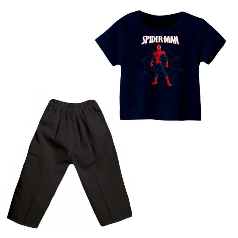 ست تی شرت و شلوارک پسرانه مدل مرد عنکبوتی کد 28