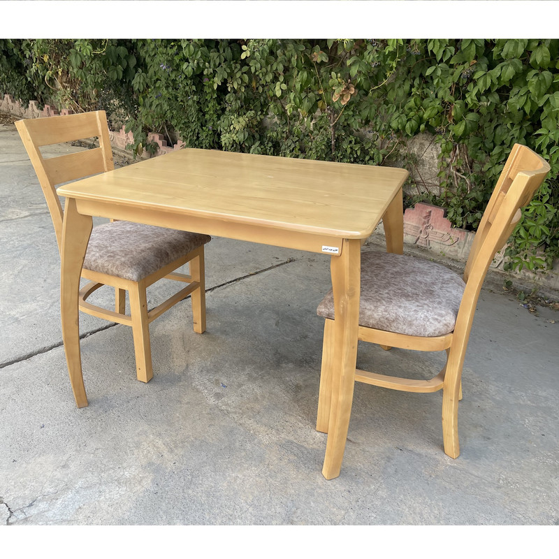 میز و صندلی ناهارخوری دو نفره گالری چوب آشنایی مدل Khod-2Tir-Bog2