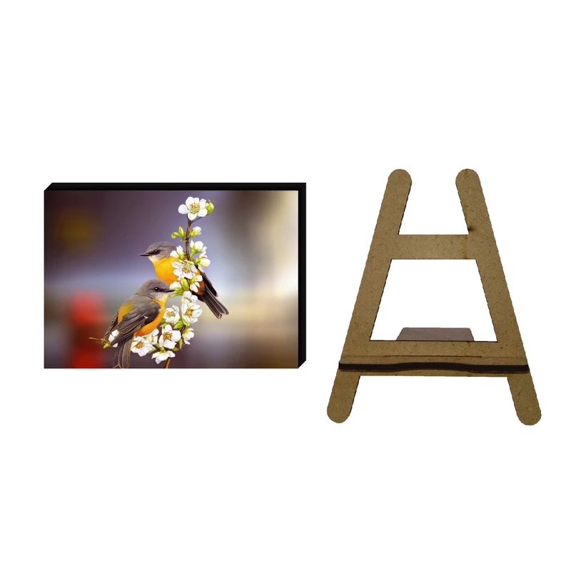 تابلو شاسی مدل گل و پرنده کد KLMX-MS487 به همراه پایه نگهدارنده