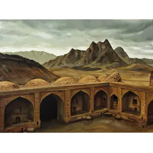 تابلو نقاشی رنگ روغن مدل منظره بیابان