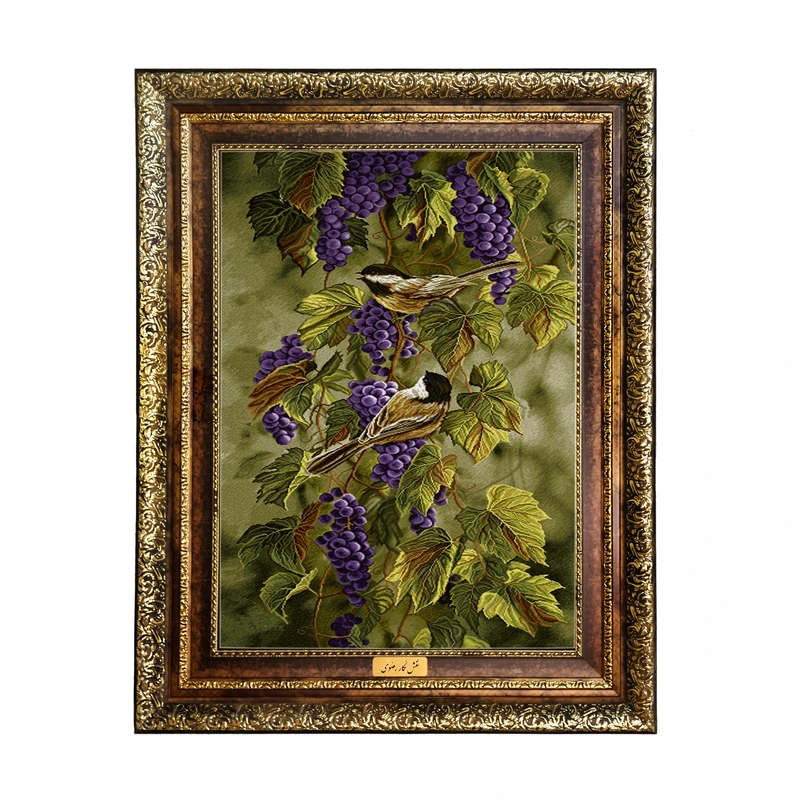 تابلو فرش ماشینی نقش نگار رضوی طرح پرنده کد 4270KH