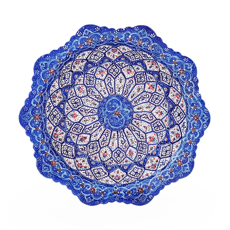 کاسه میناکاری مسی بازار مینا مدل برجسته کد bzm903002