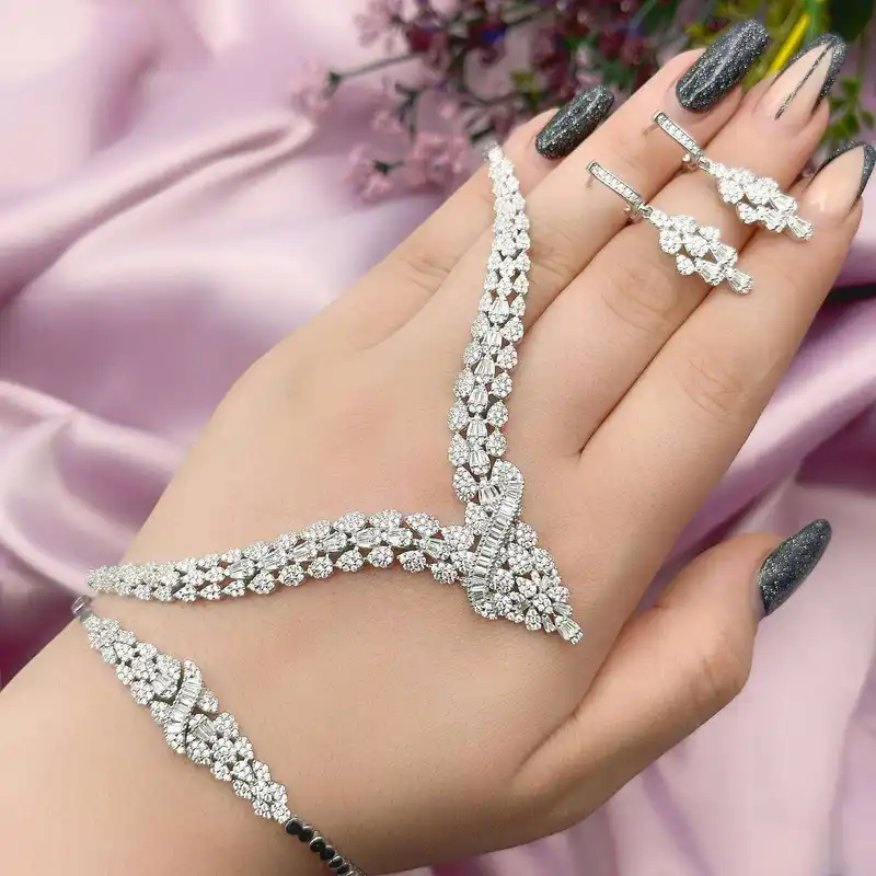 نیم ست نقره زنانه مدل گندم کد BF 25