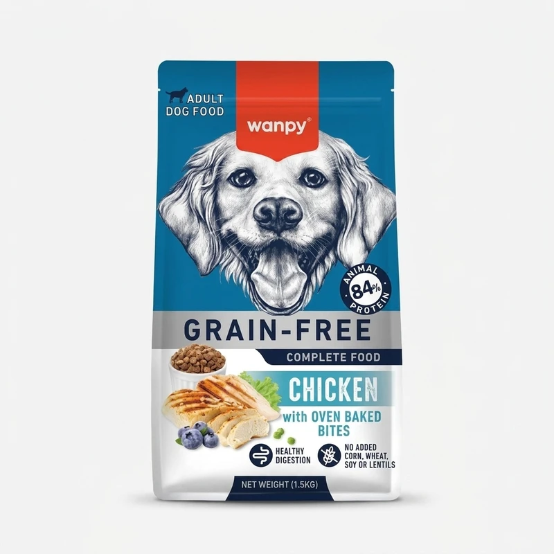 غذا خشک سگ بالغ ونپی مدل GRAIN FREE طعم مرغ وزن 1.5 کیلوگرم