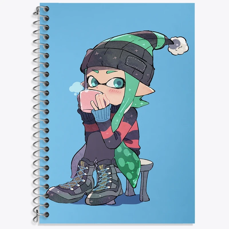 دفتر زبان 50 برگ خندالو مدل دو خط طرح بازی اسپلاتون (Splatoon) کد 33309