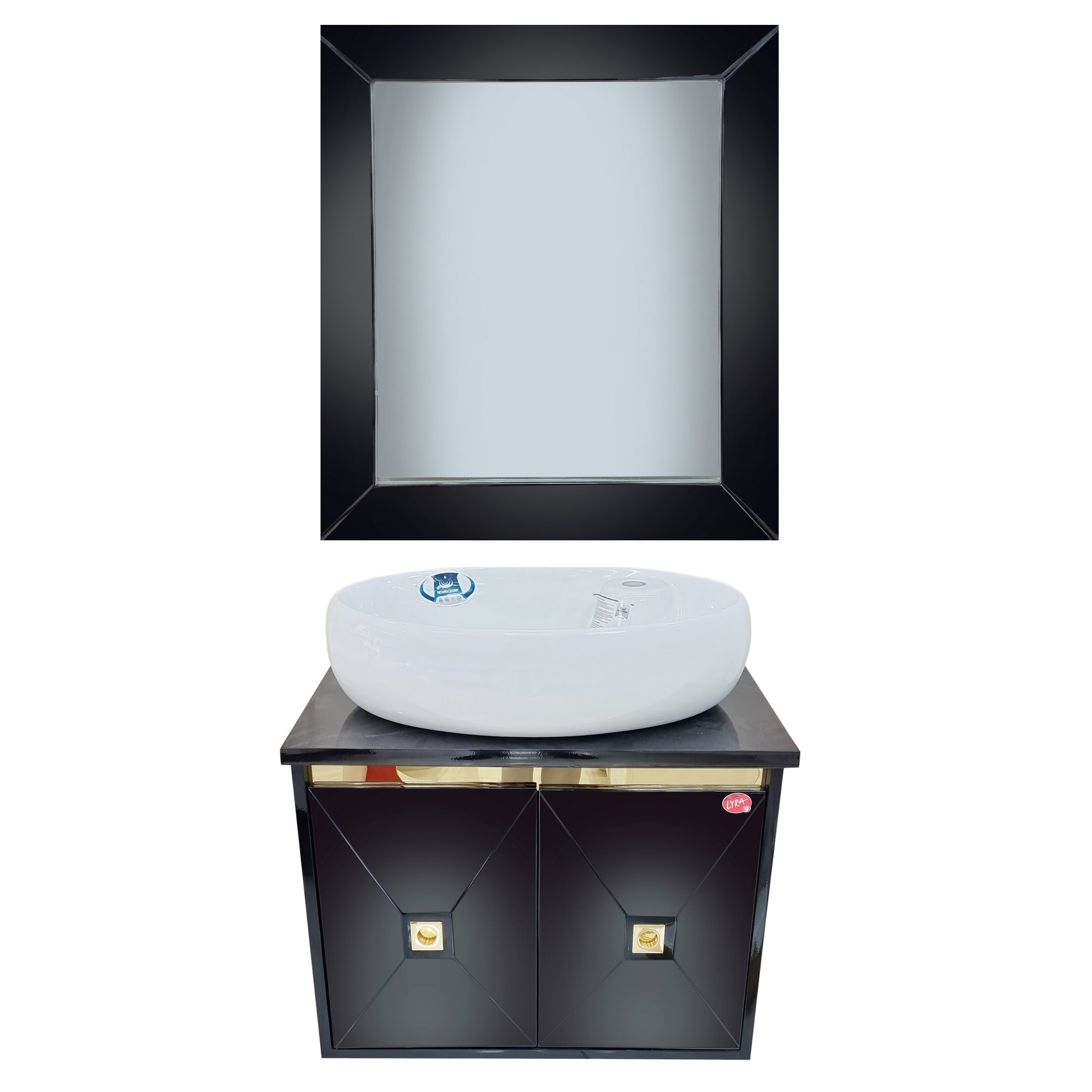 ست کابینت و روشویی لیرا مدل دیاموند کد F104 به همراه آینه