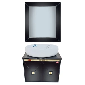 ست کابینت و روشویی لیرا مدل دیاموند کد F104 به همراه آینه