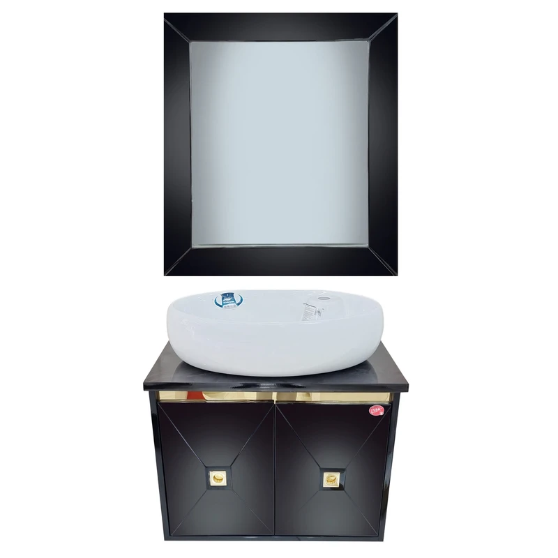 ست کابینت و روشویی لیرا مدل دیاموند کد F104 به همراه آینه
