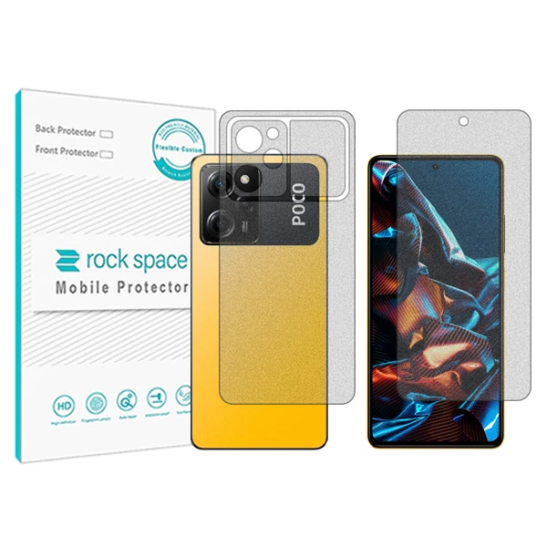 محافظ صفحه نمایش مات راک اسپیس مدل HyMTT مناسب برای گوشی موبایل شیائومی Poco X5 Pro به همراه محافظ پشت
