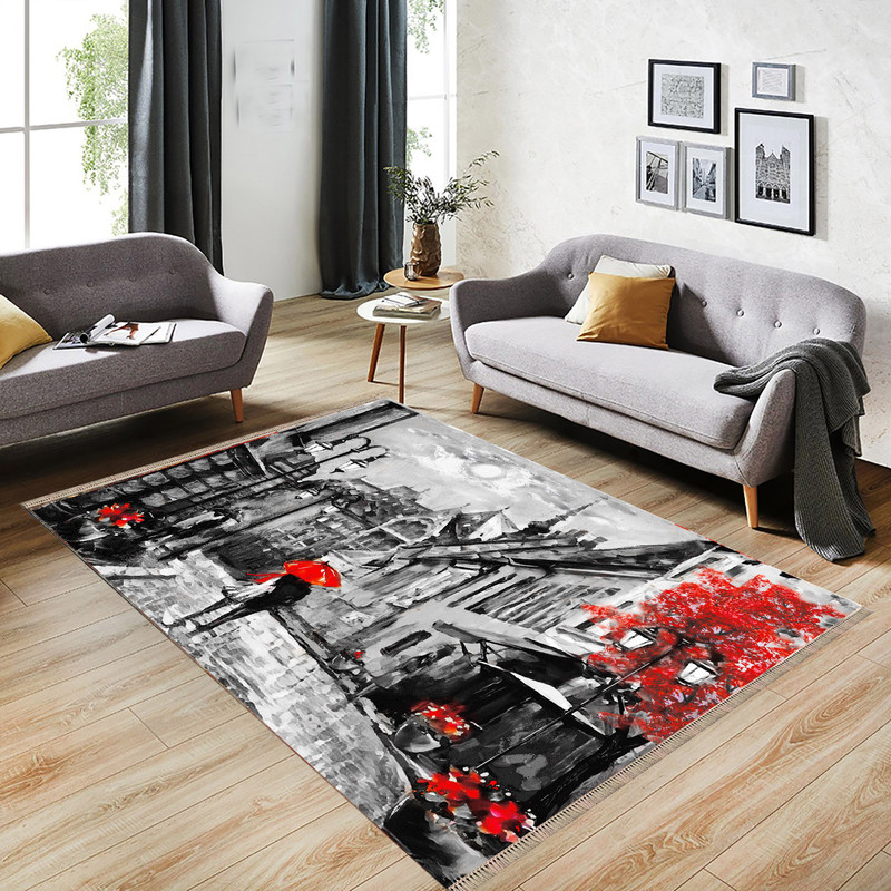 فرش پارچه ای مدل ترمزدار طرح آبرنگ فرش پارچه ای مدل ترمزدار طرح آبرنگ