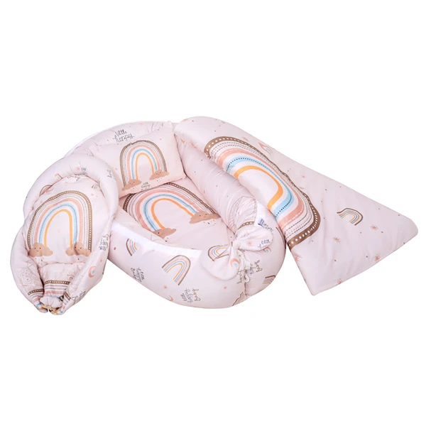 سرویس خواب نی نی بان مدل لبه دار رنگین کمان مجموعه 4 عددی