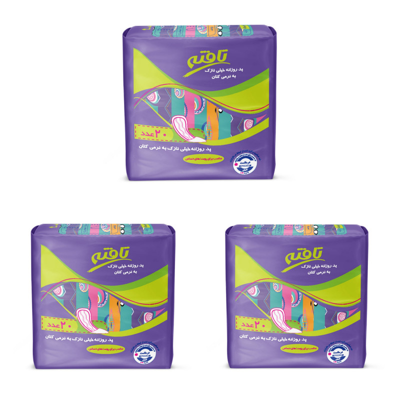 پد روزانه تافته مدل کتان مجموعه 3 عددی