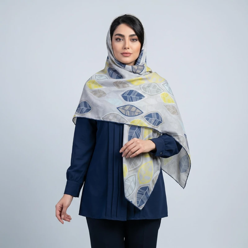 روسری زنانه مدل نخی چهارفصل قواره بزرگ کد 1158