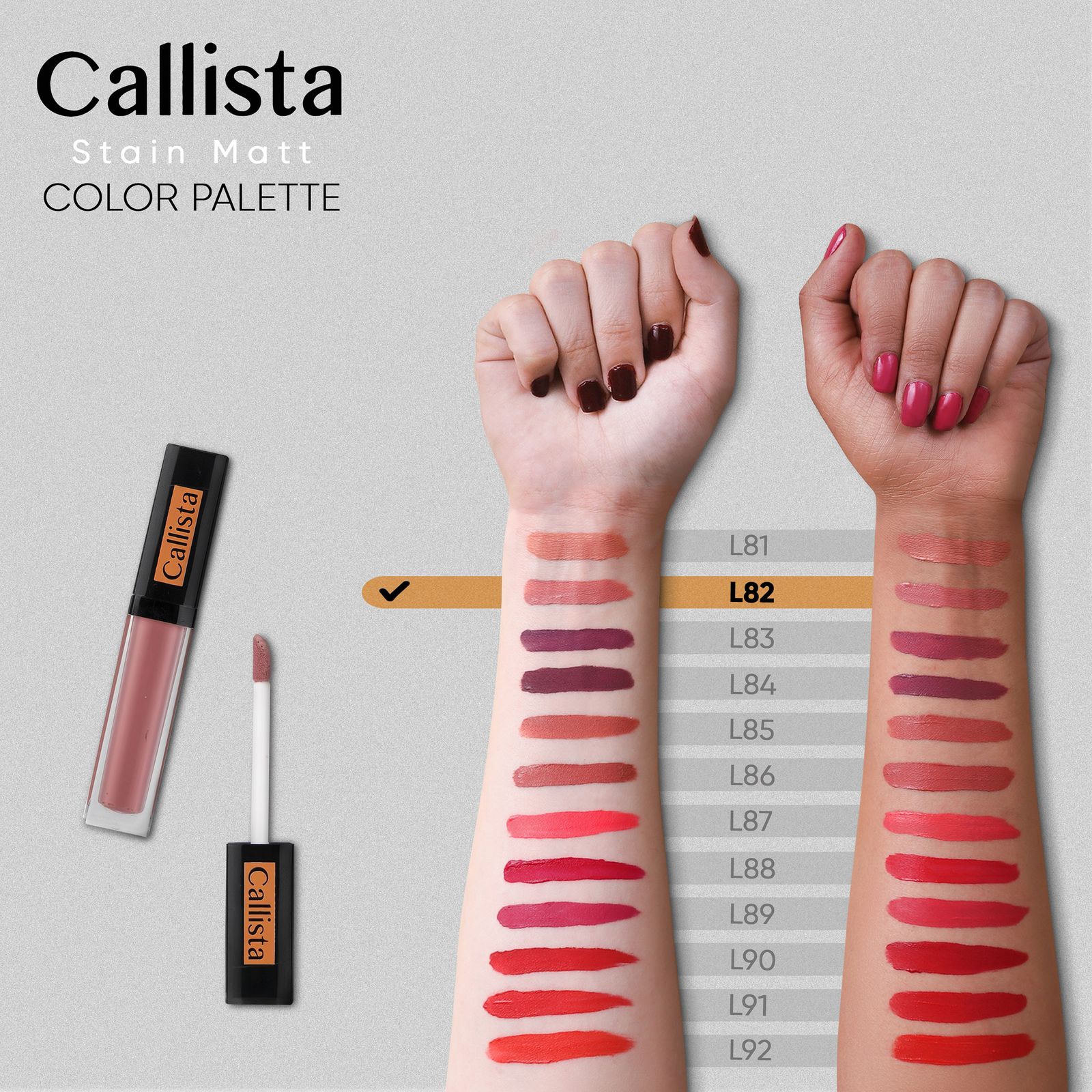 رژ لب مایع کالیستا مدل Stain Matt شماره L82 - - 2