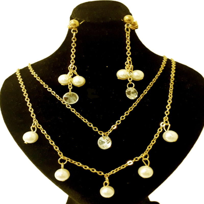 نیم ست زنانه مدل نگین مرواریدی 041902 نیم ست زنانه مدل نگین مرواریدی 041902