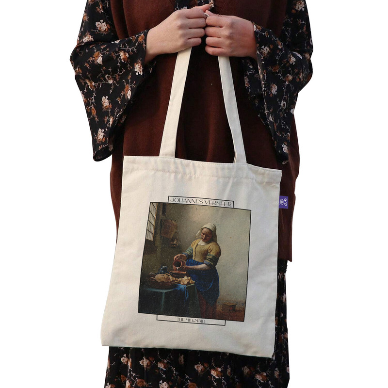 ساک خرید ترمه طراحان ایده مدل دختر شیر دوش از ورمر کد art0585 - L