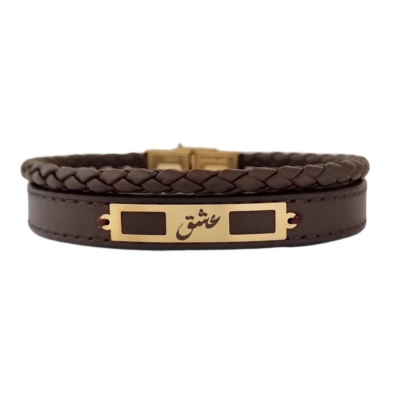 دستبند طلا 18 عیار مردانه لیردا مدل کلمه عشق 825 wor