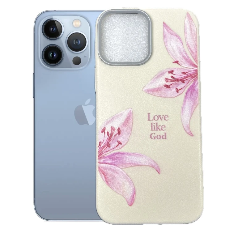 کاور طرح گل سوسن مناسب برای گوشی موبایل اپل iPhone 13 Pro Max