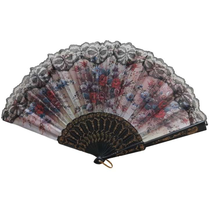 بادبزن مدل دستی طرح گل کد 42