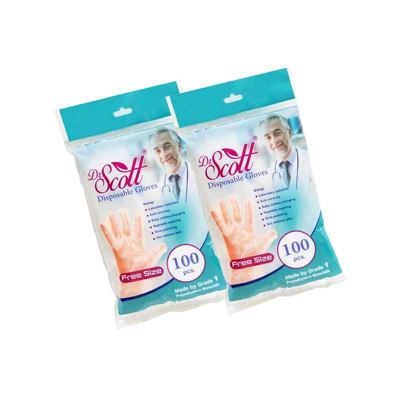 دستکش یکبار مصرف دکتر اسکات مدل SG100-Free- 2PKG مجموعه 2 عددی