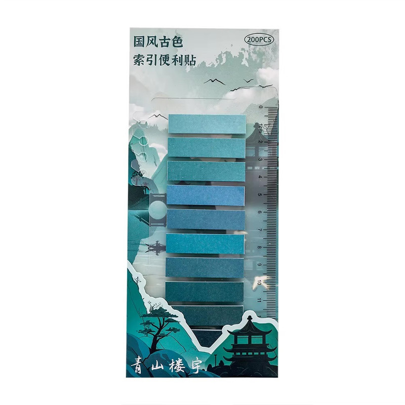 کاغذ یادداشت چسب دار مدل Tabs On Ruler طرح طبیعت شرق سایز 1*4.5 سانتی متر بسته 200 عددی