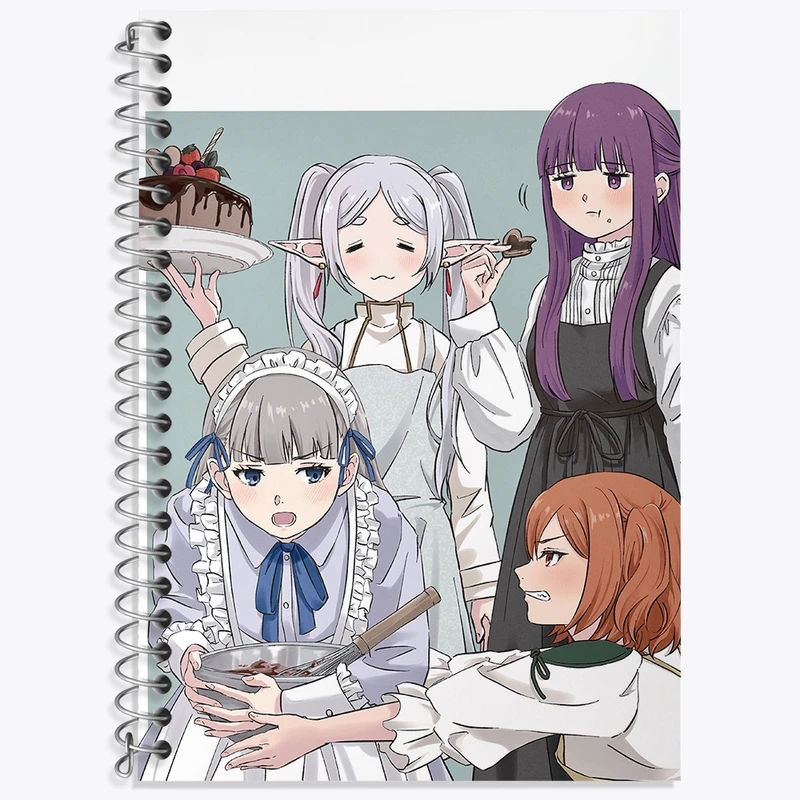 دفتر زبان 50 برگ خندالو مدل سه خط طرح انیمه فریرن (Frieren) کد 33831