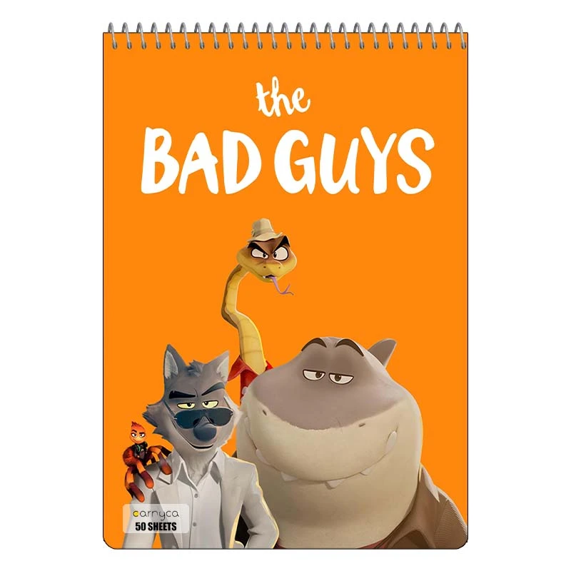 دفتر نقاشی 50 برگ سیمی کارنیکا طرح The Bad Guys کد 56456