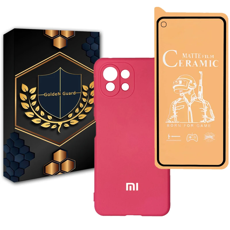 کاور گلدن گارد مدل سیلیکونی مناسب برای گوشی موبایل شیائومی Mi 11 Lite به همراه محافظ صفحه نمایش