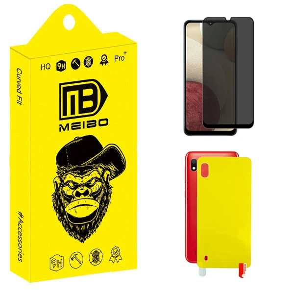 محافظ صفحه نمایش حریم شخصی میبو مدل Carbon Plus مناسب برای گوشی موبایل سامسونگ Galaxy A10 به همراه محافظ پشت گوشی