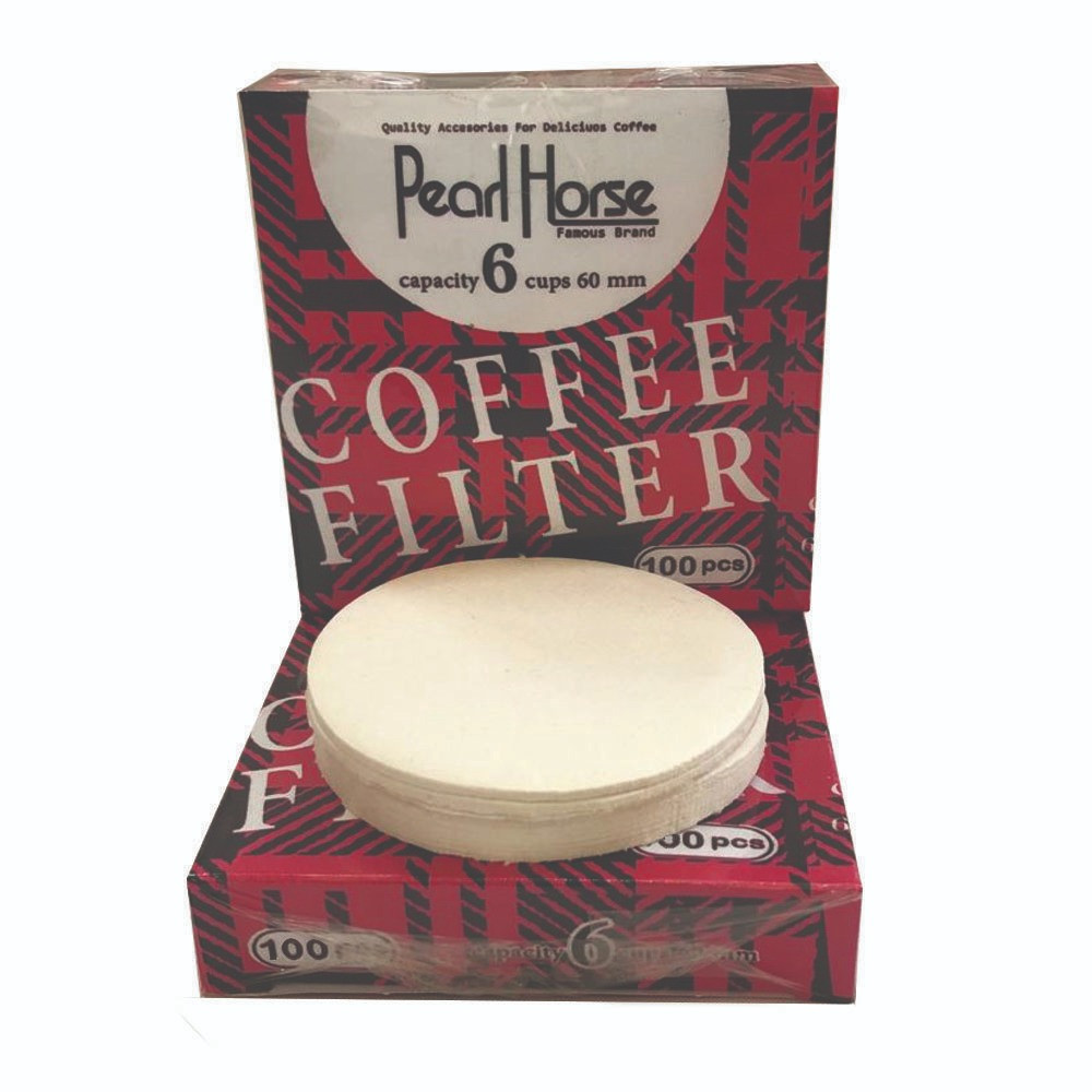 فیلتر قهوه مدل پرل هورس  دایره ای 6 cup بسته 100 عددی