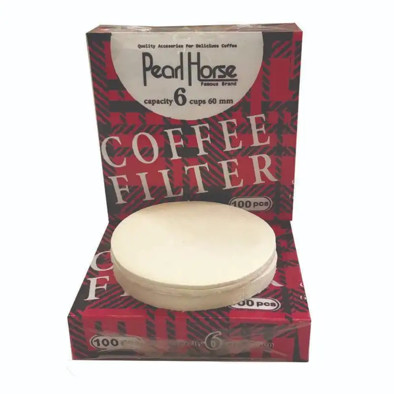 فیلتر قهوه مدل پرل هورس دایره ای 6 cup بسته 100 عددی