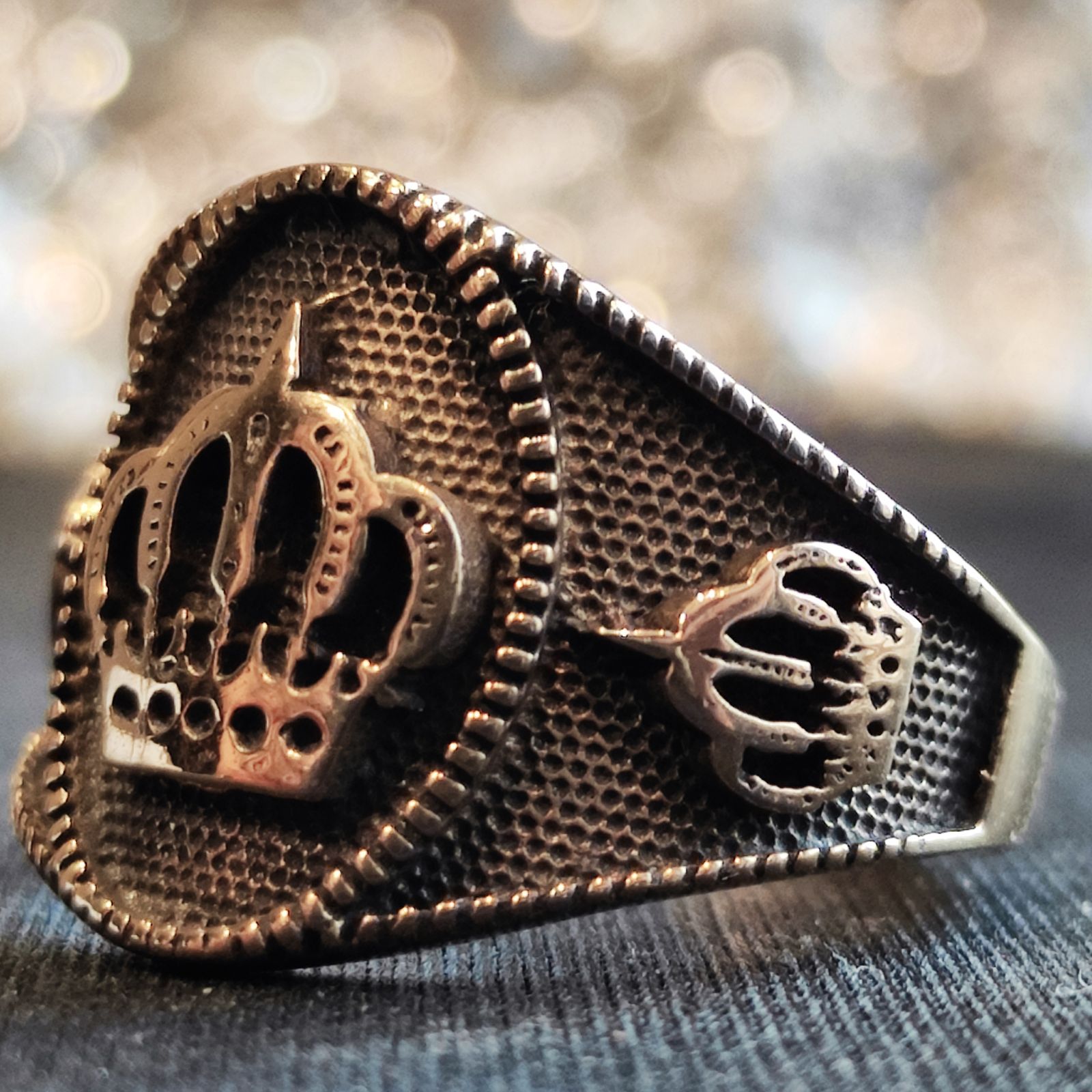 انگشتر مردانه طرح تاج کد AR79 - - 9