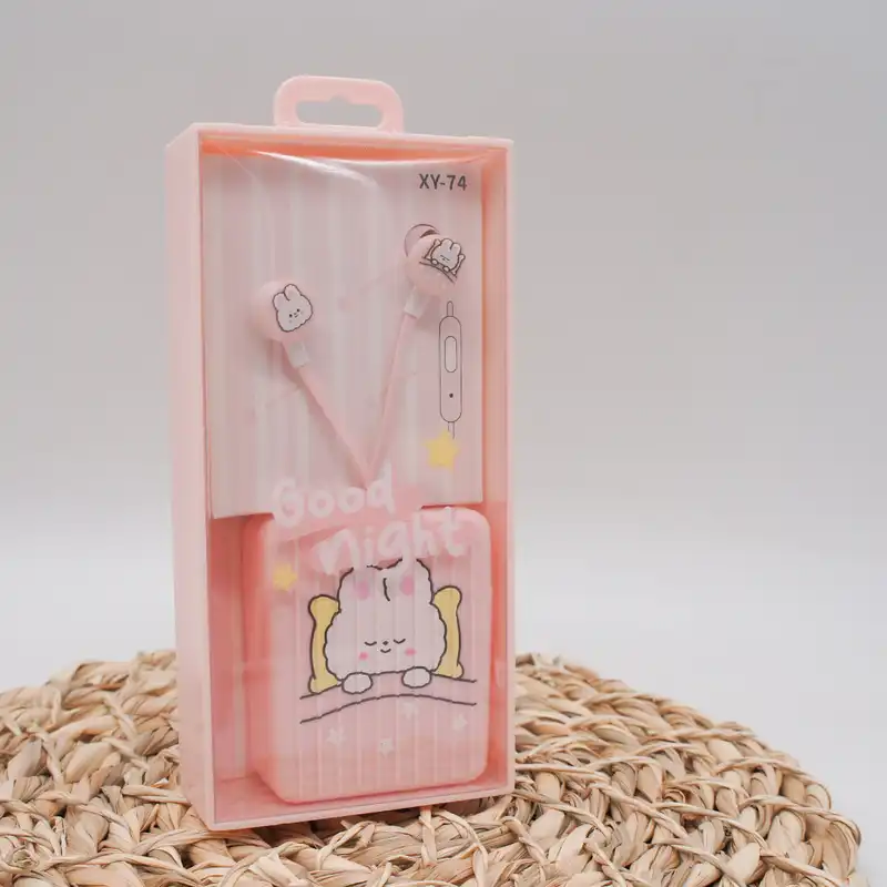 هندزفری طرح فانتزی خرس مدل XY74_good_night به همراه کیف هندزفری