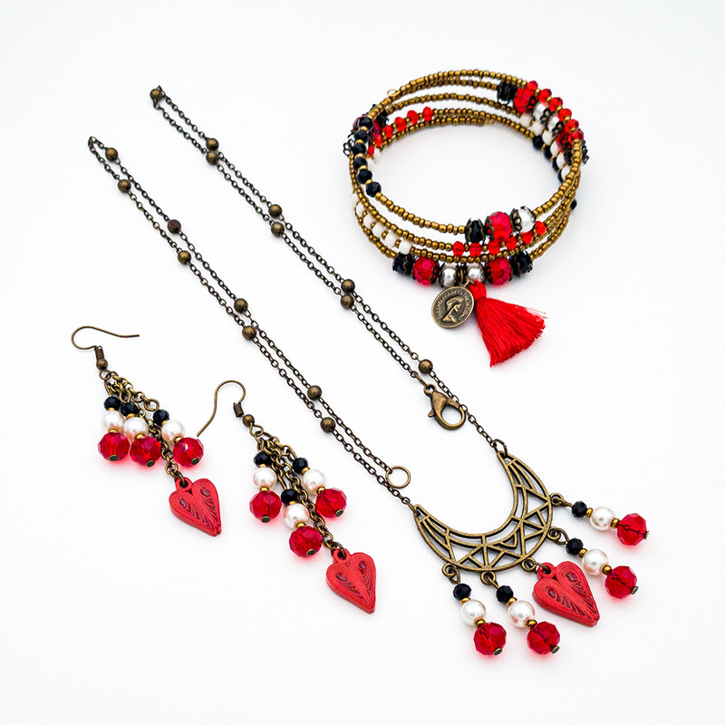 نیم ست زنانه مدل قلب و ماه کد H037