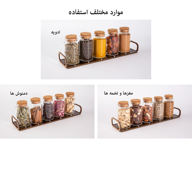 جای ادویه مدل چوب پنبه گرد کد S2-12 مجموعه 12 عددی