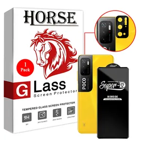 محافظ لنز دوربین هورس مدل 2SFA مناسب برای گوشی موبایل شیائومی Poco M3 Pro به همراه محافظ صفحه نمایش