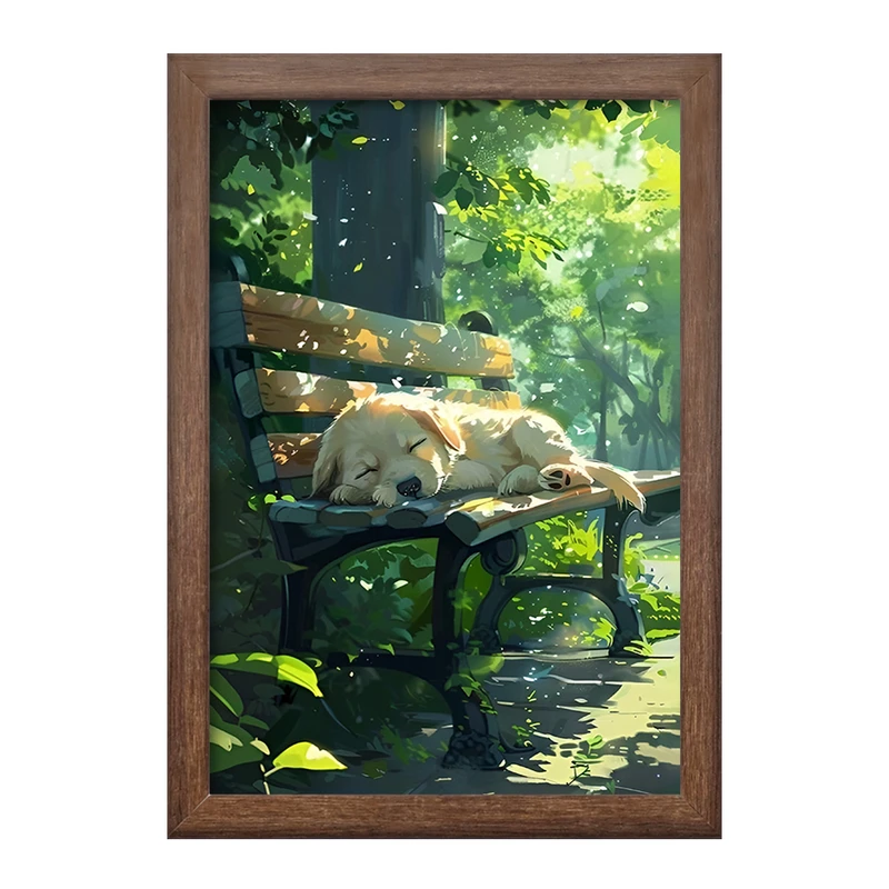 تابلو خندالو طرح سگ در جنگل کد F10689